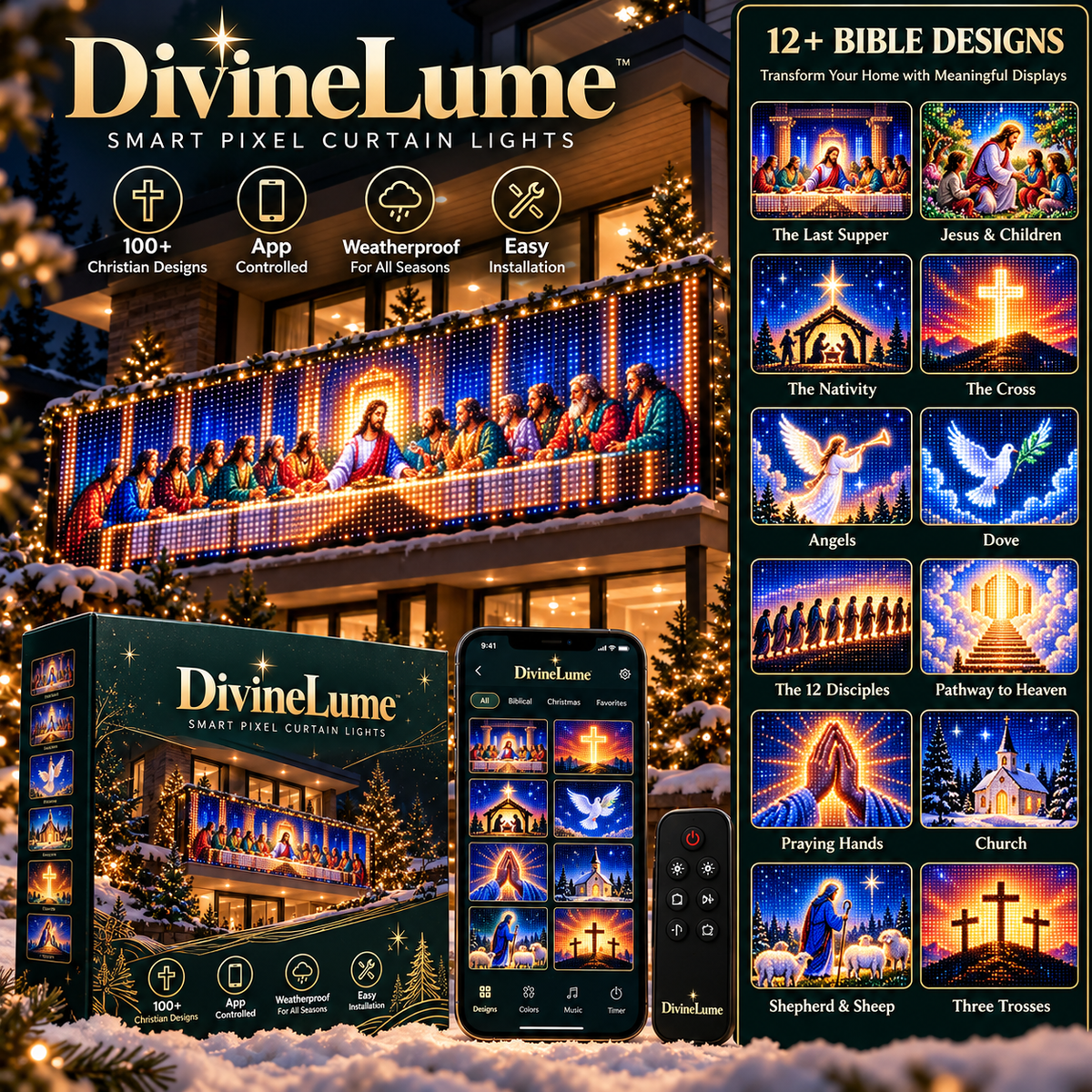 Customizable Faith Light Curtain